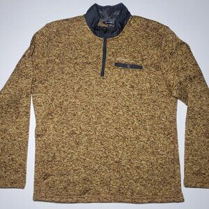 Eddie Bauer Mens Brown Speckled 1/4 Zip Fleece Pullover Size Large